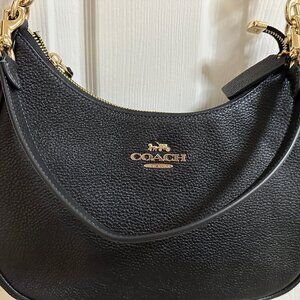 Coach Teri Hobo USED ONCE Authentic PERFECT condition black and gold